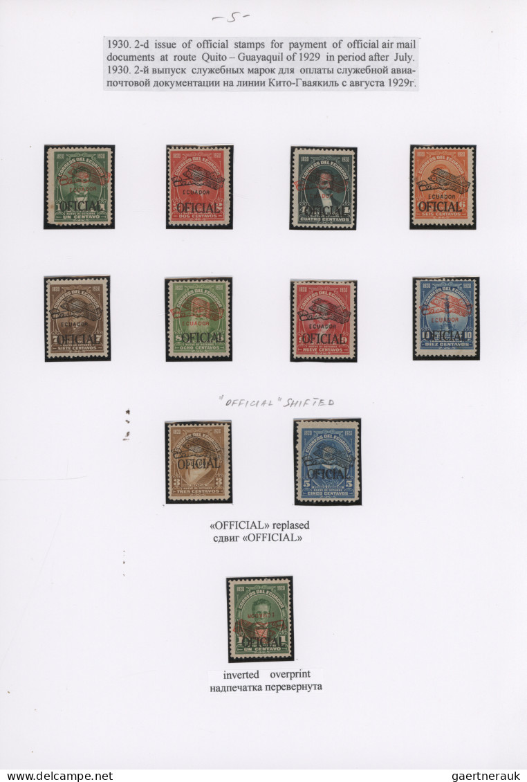 Ecuador: 1923/1980's "Air Mail Postage Stamps & Payment of Correspondence XX Cen