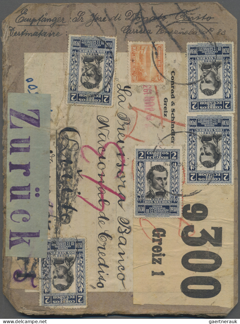 Ecuador: 1930/1995, Apprx. 170 Covers Mostly Airmails And Many Registered, Almos - Equateur