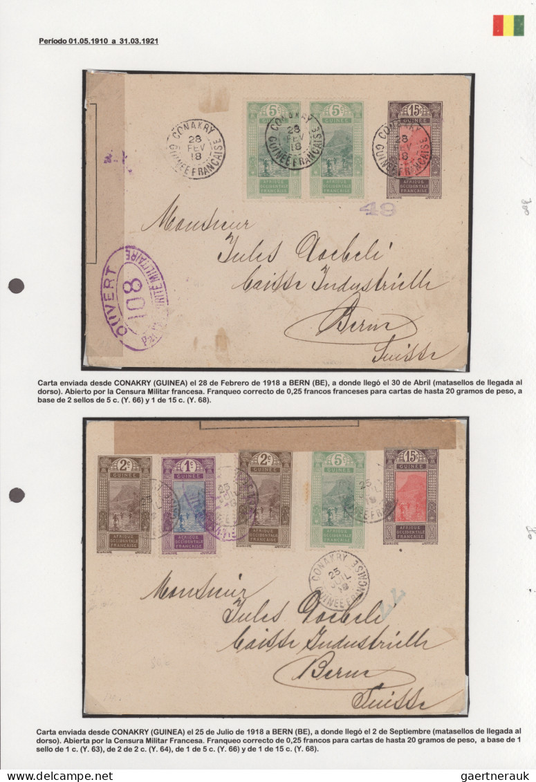 French Guinea: 1911/1937 Six Covers, Picture Postcards And Postal Stationery Env - Other & Unclassified