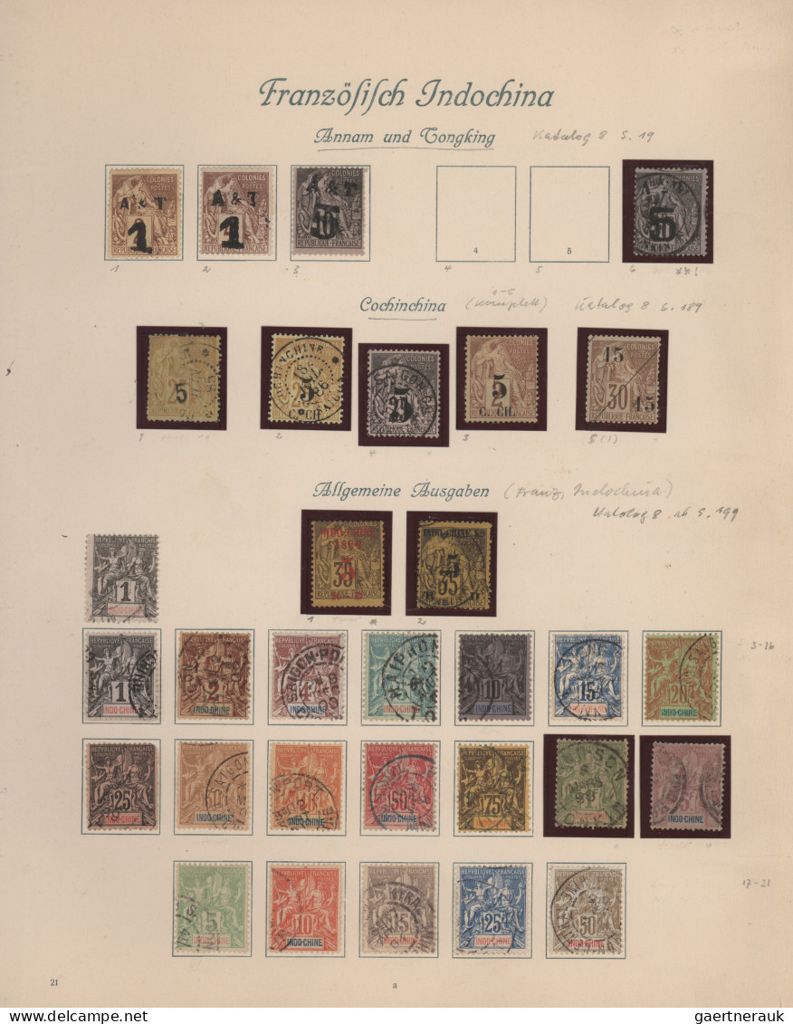 French Indochine: 1886/1960 Ca., Comprehensive Mint/used Collection With Hundred - Gebruikt
