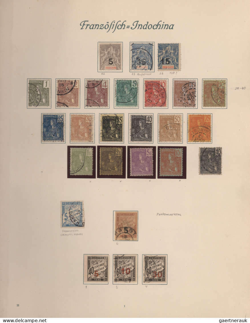 French Indochine: 1886/1960 Ca., Comprehensive Mint/used Collection With Hundred - Usados