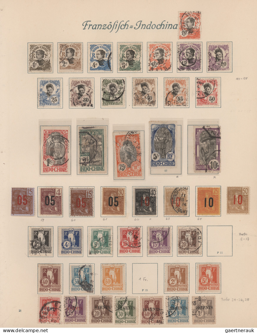 French Indochine: 1886/1960 Ca., Comprehensive Mint/used Collection With Hundred - Usati