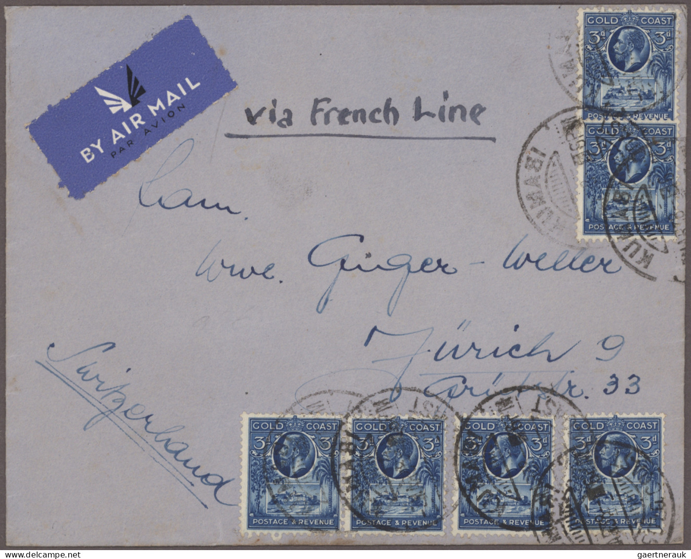 Ghana: 1900/1939, Collection Of 28 Covers, Picture Postcards And Some Postal Sta - Ghana (1957-...)