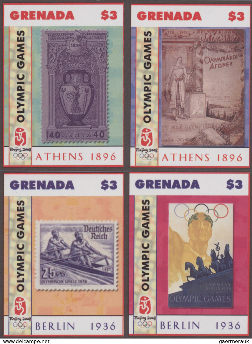 Grenada: 2000/2014. Collection Containing 939 IMPERFORATE Stamps And 34 IMPERFOR - Granada (...-1974)