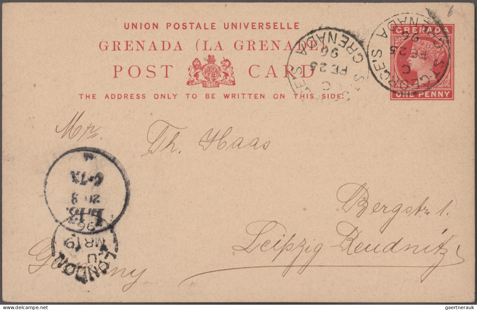 Grenada - Postal Stationery: 1891/1914, Lot Of Eight Used Stationery Cards, One - Granada (...-1974)