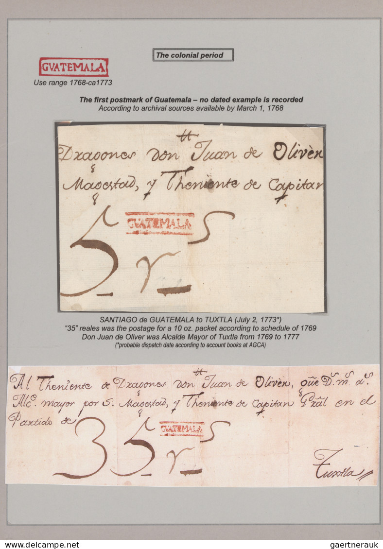 Guatemala - Stampless Letters: 1768/1871, "Guatemala Postal Markings", Extraordi - Guatemala