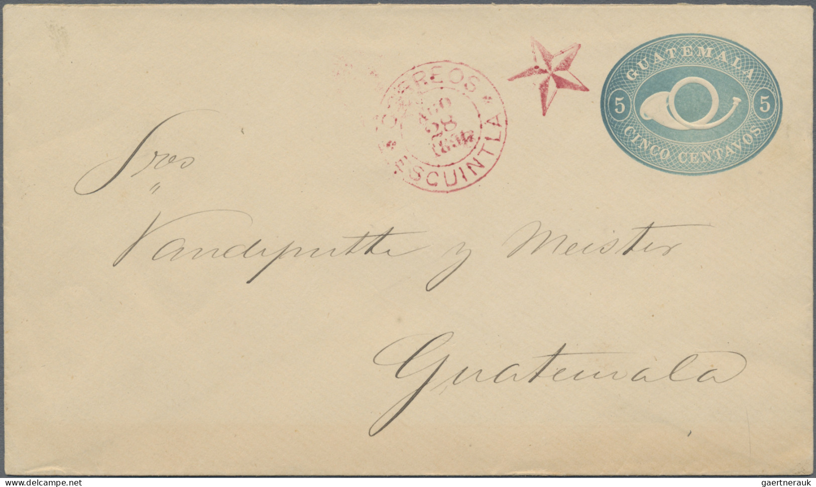 Guatemala - Postal Stationery: 1893/1898, Lot Of Four Commercially Used Envelope - Guatemala
