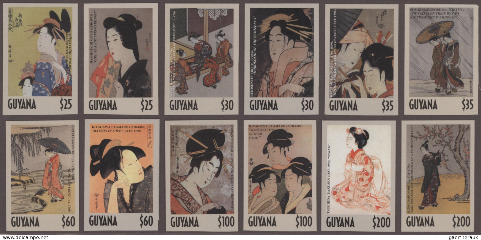 Guyana: 2000/2010. Collection Containing 1091 IMPERFORATE Stamps And 8 IMPERFORA - Guiana (1966-...)