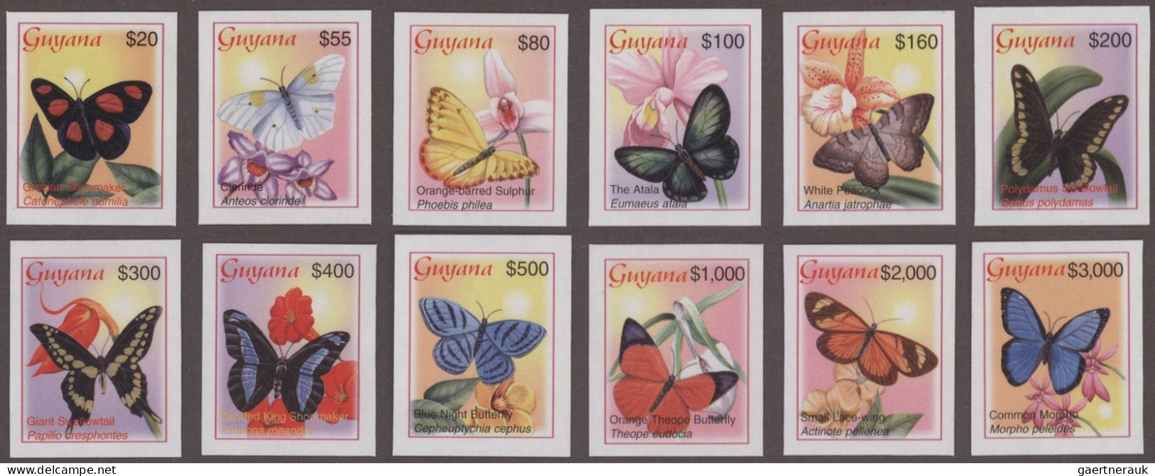 Guyana: 2000/2010. Collection Containing 1091 IMPERFORATE Stamps And 8 IMPERFORA - Guiana (1966-...)