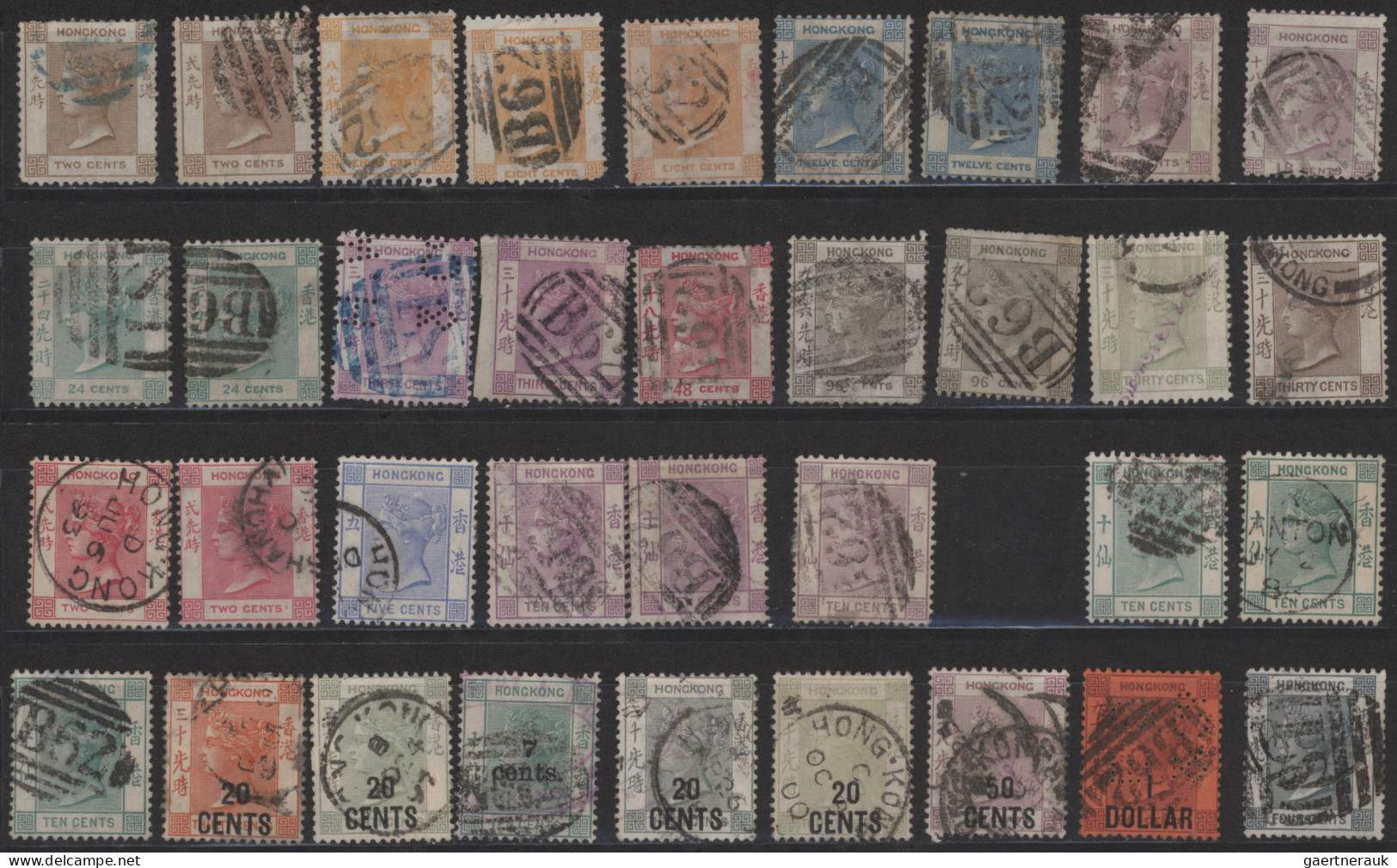 Hong Kong: 1863/1931, Definitives QV-KGV, Mostly Used On Stockcards And In Stock - Other & Unclassified