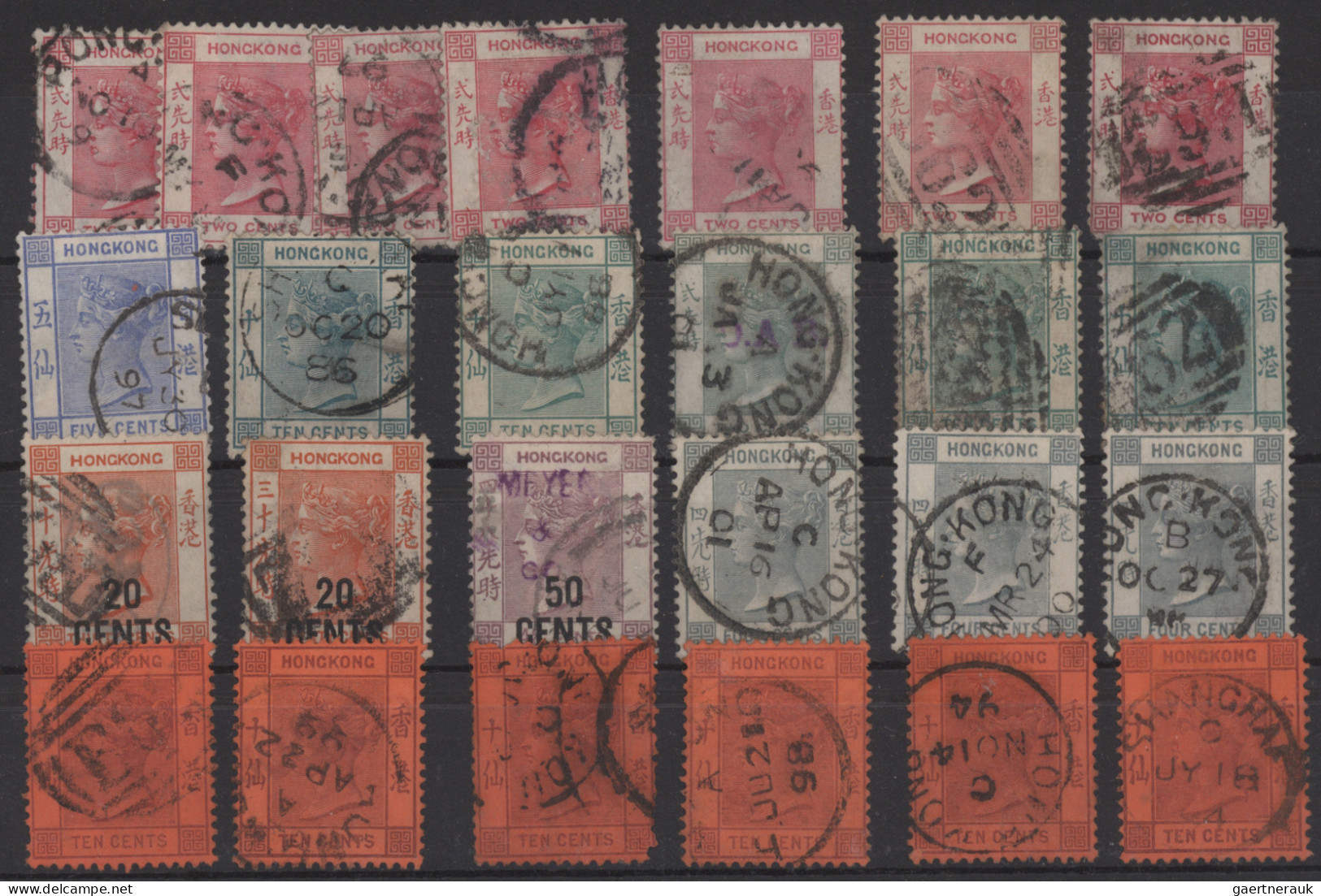 Hong Kong: 1863/1931, Definitives QV-KGV, Mostly Used On Stockcards And In Stock - Autres & Non Classés