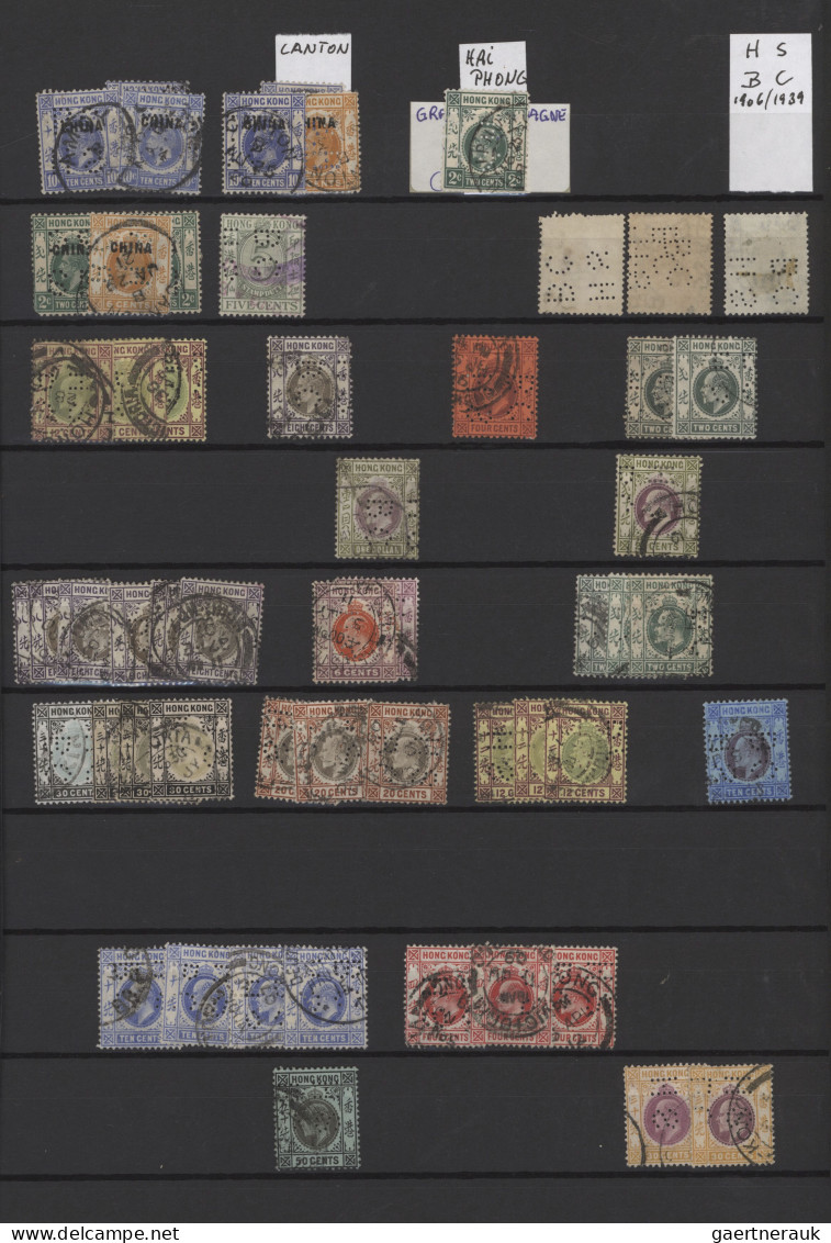 Hong Kong: 1880/2002 (approx.), Specialised Collection Of Perfins And Company Ch - Autres & Non Classés