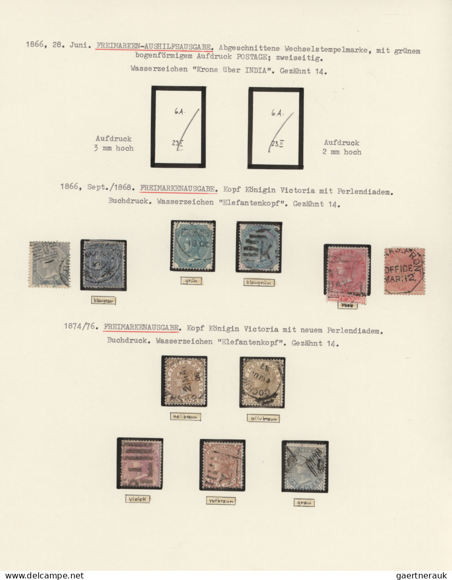 India: 1854/1876, Fine Used Collection Of QV Issues On Written-up Album Pages, S - 1854 Compagnie Des Indes