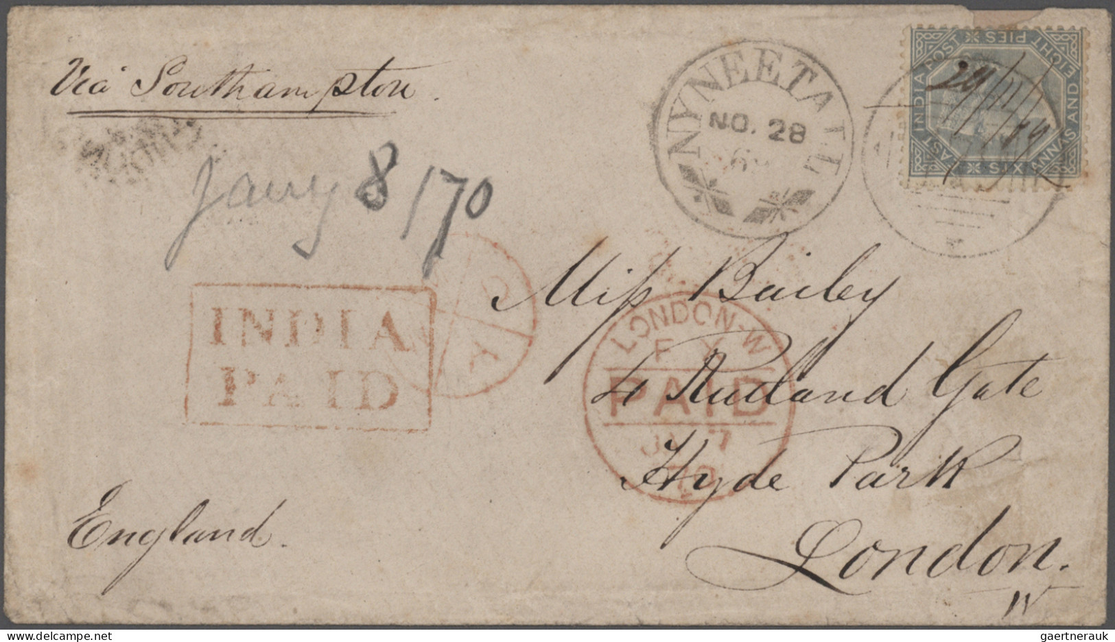 India: 1860/1960 (ca.), Balance Of Apprx. 360 Covers/cards/stationeries, Varied - 1882-1901 Keizerrijk