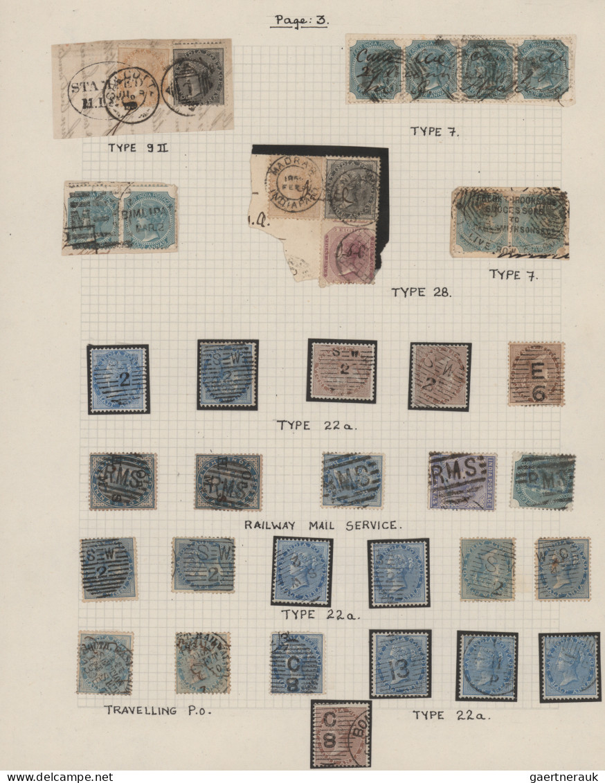 India - Post Marks: 1850/1870's Ca.- "Early Indian Cancellations": Collection Of - Autres & Non Classés