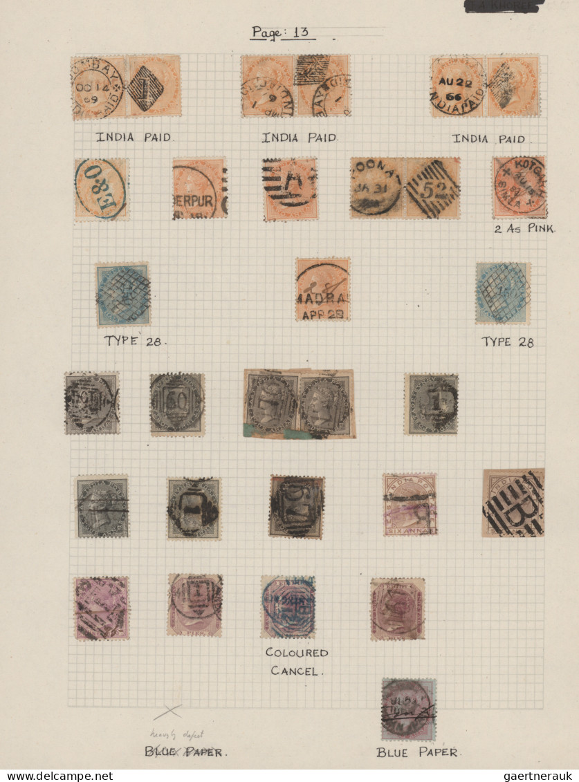 India - Post Marks: 1850/1870's Ca.- "Early Indian Cancellations": Collection Of - Other & Unclassified
