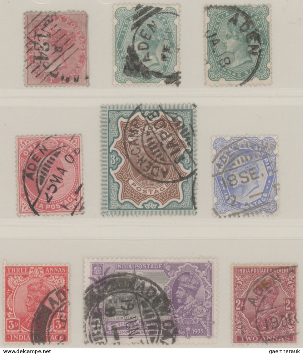 India  - Used Abroad - Aden: 1860/1930: Study Of Indian Stamps Used In ADEN Incl - Sonstige & Ohne Zuordnung