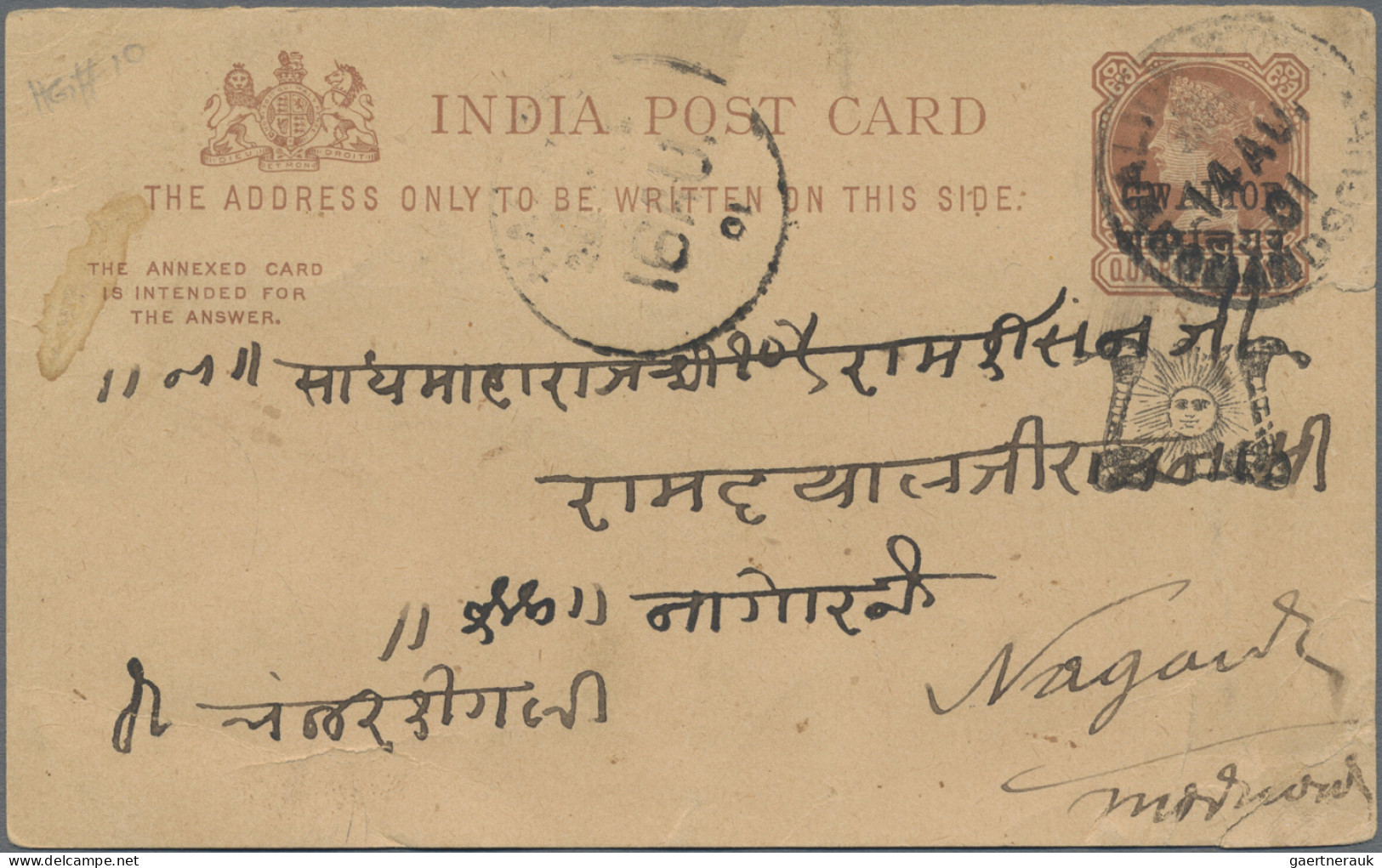India - Postal Stationery: 1883/1940's "Postal Stationery Of The Convention Stat - Unclassified