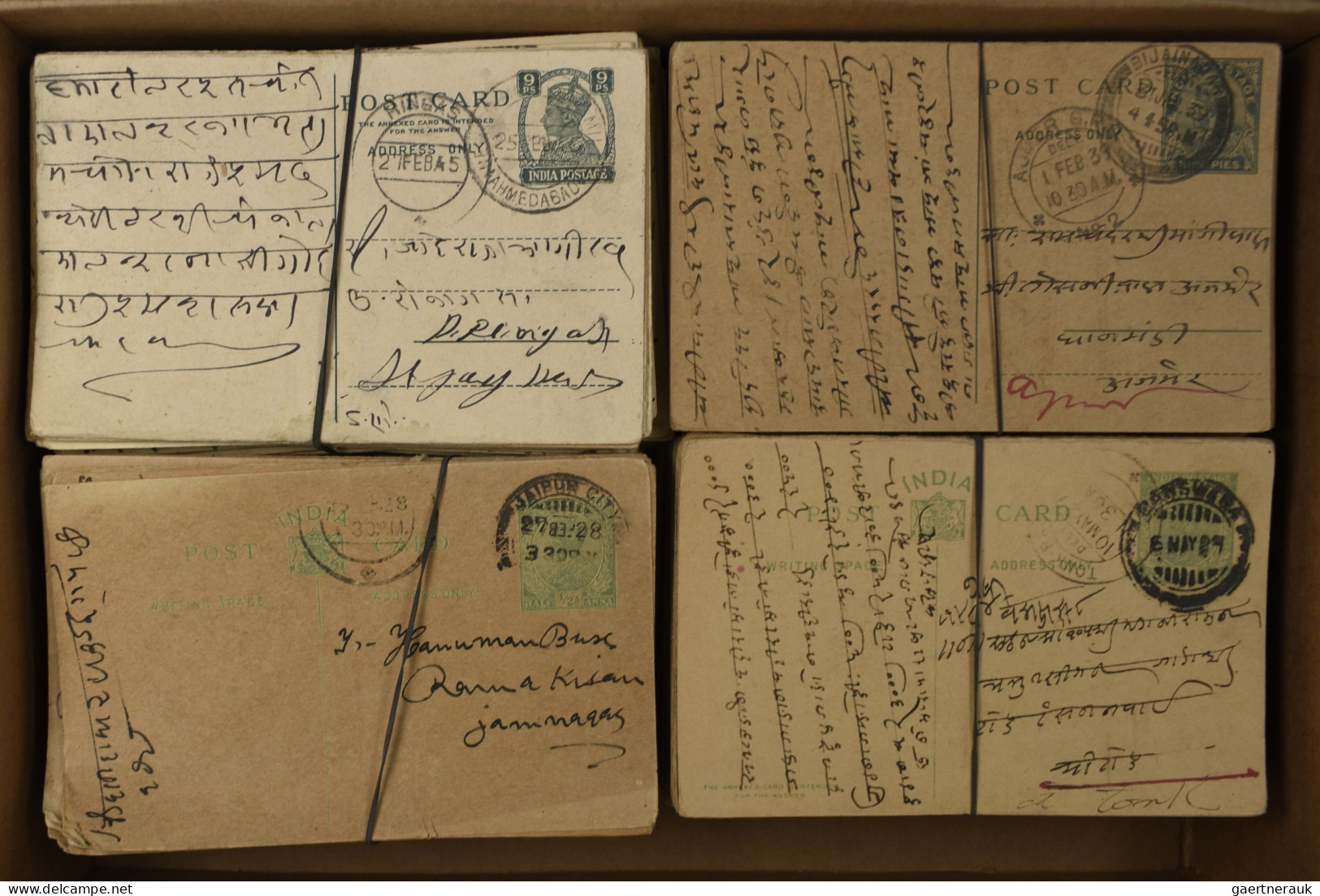 India - Postal Stationery: 1920/1950's Ca.: Box Filled Up With About 700-800 Pos - Non Classés