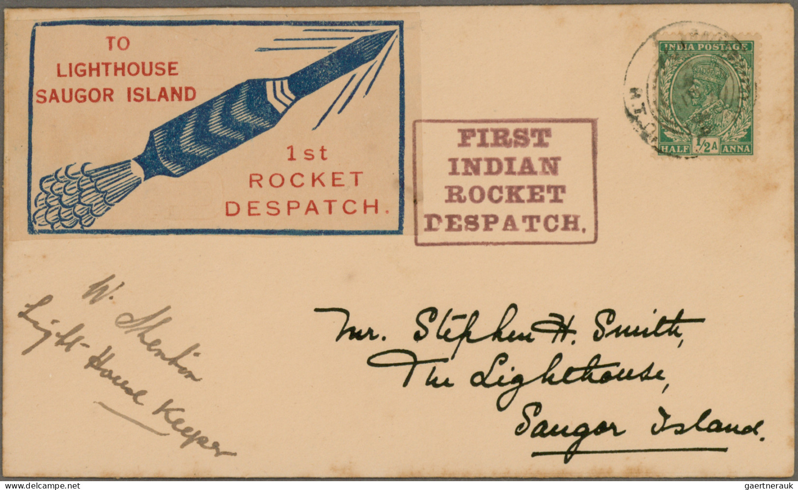 India - Rocket Mail: 1934/1937: Four Rocket Mail Covers And 34 Vignettes, With 1 - Other & Unclassified