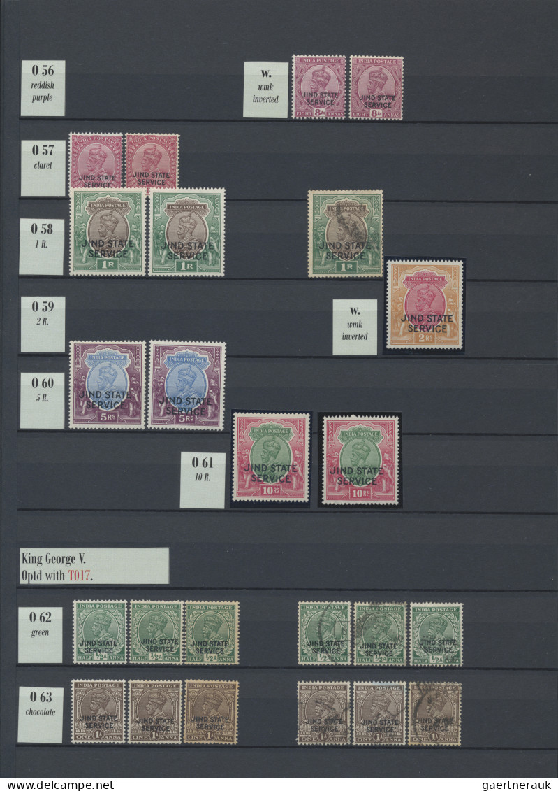 Jind: 1885/1943 Mint And Used Collection Of About 880 Stamps Including Several Q - Jhind