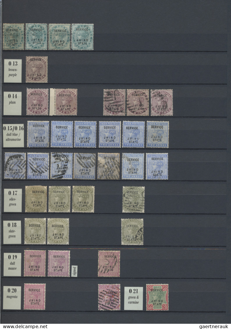 Jind: 1885/1943 Mint and used collection of about 880 stamps including several Q
