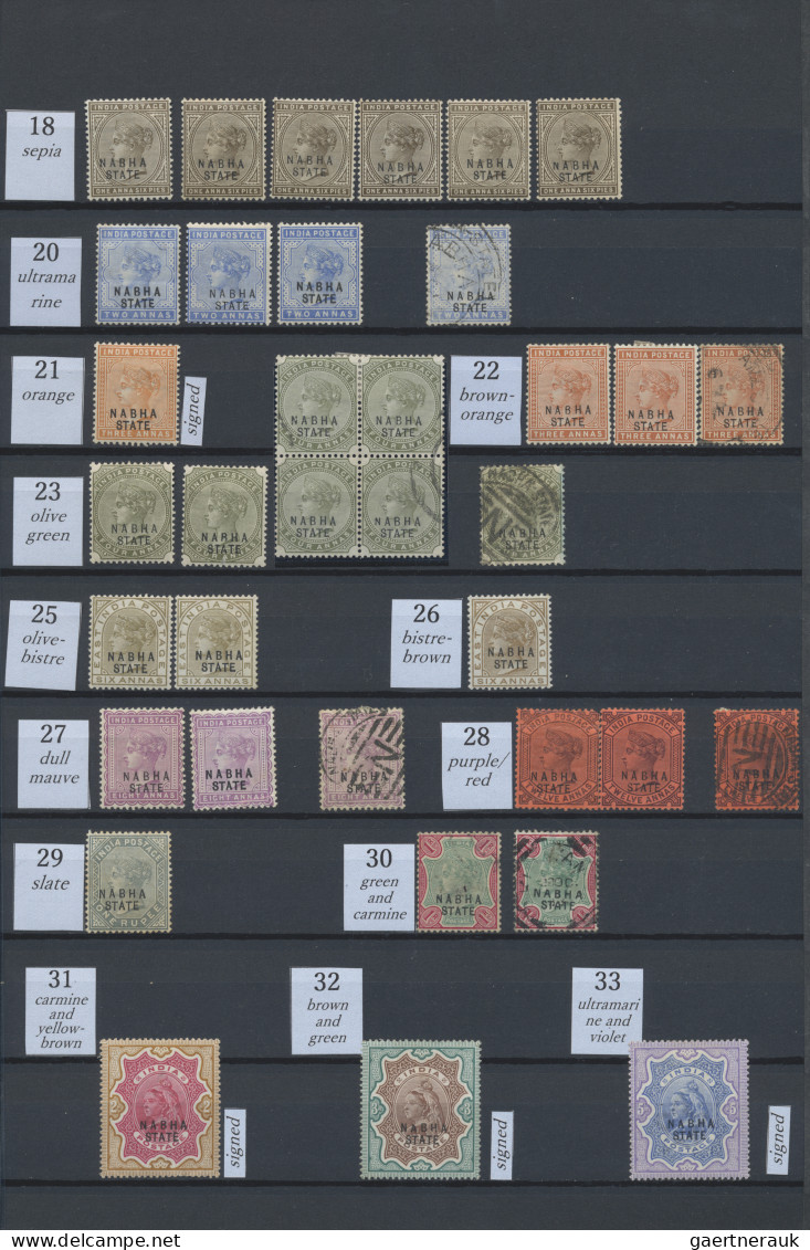 Nabha: 1885/1945 Mint And Used Collection Of More Than 800 Stamps Including Bett - Nabha