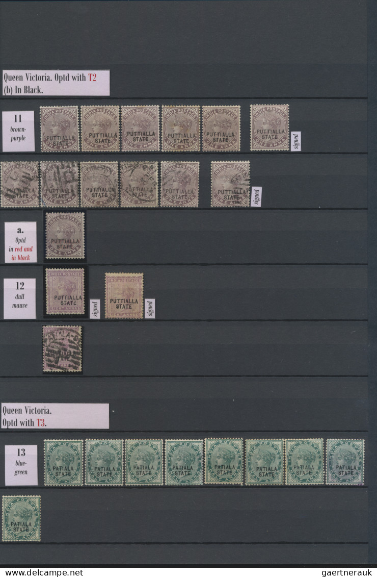 Patiala: 1884/1946 Mint And Used Collection Of More Than 1800 Stamps Including P - Patiala