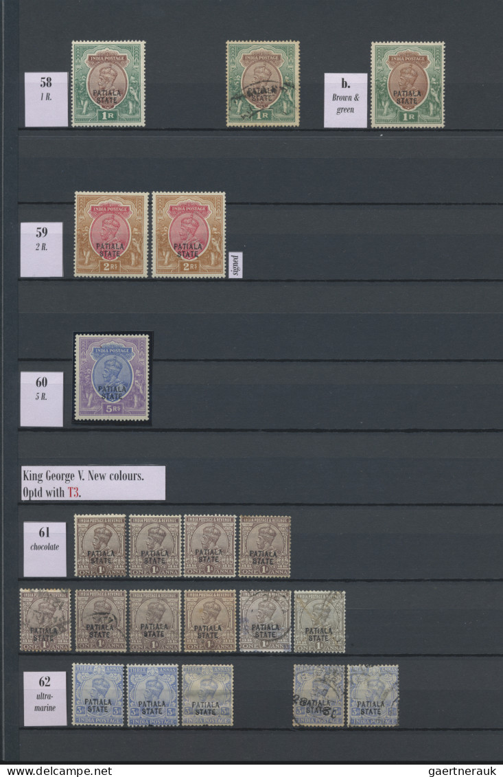 Patiala: 1884/1946 Mint And Used Collection Of More Than 1800 Stamps Including P - Patiala