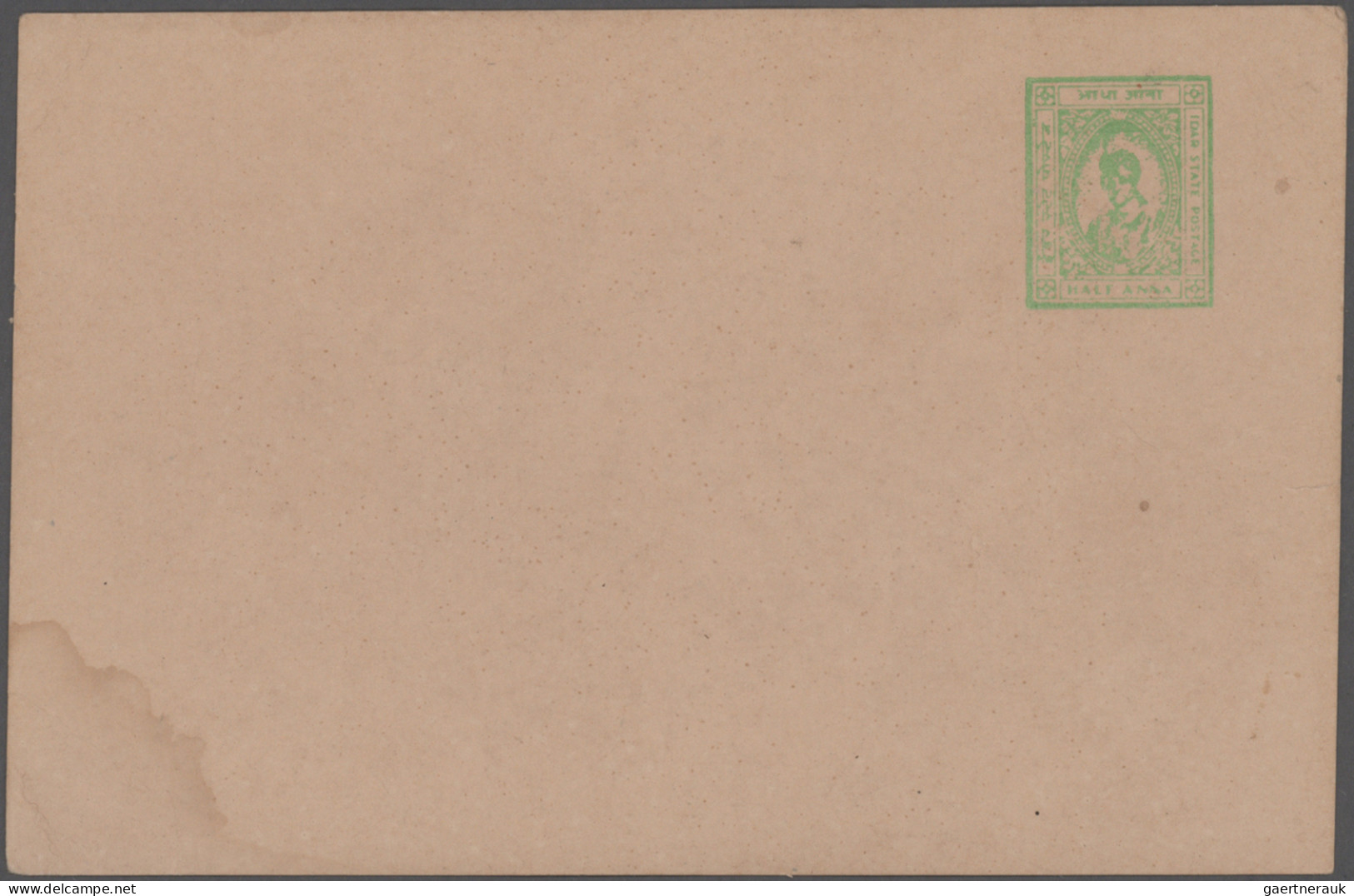 India - Feudal States: 1877/1950 "Postal Stationery of the Feudatory States": Sp