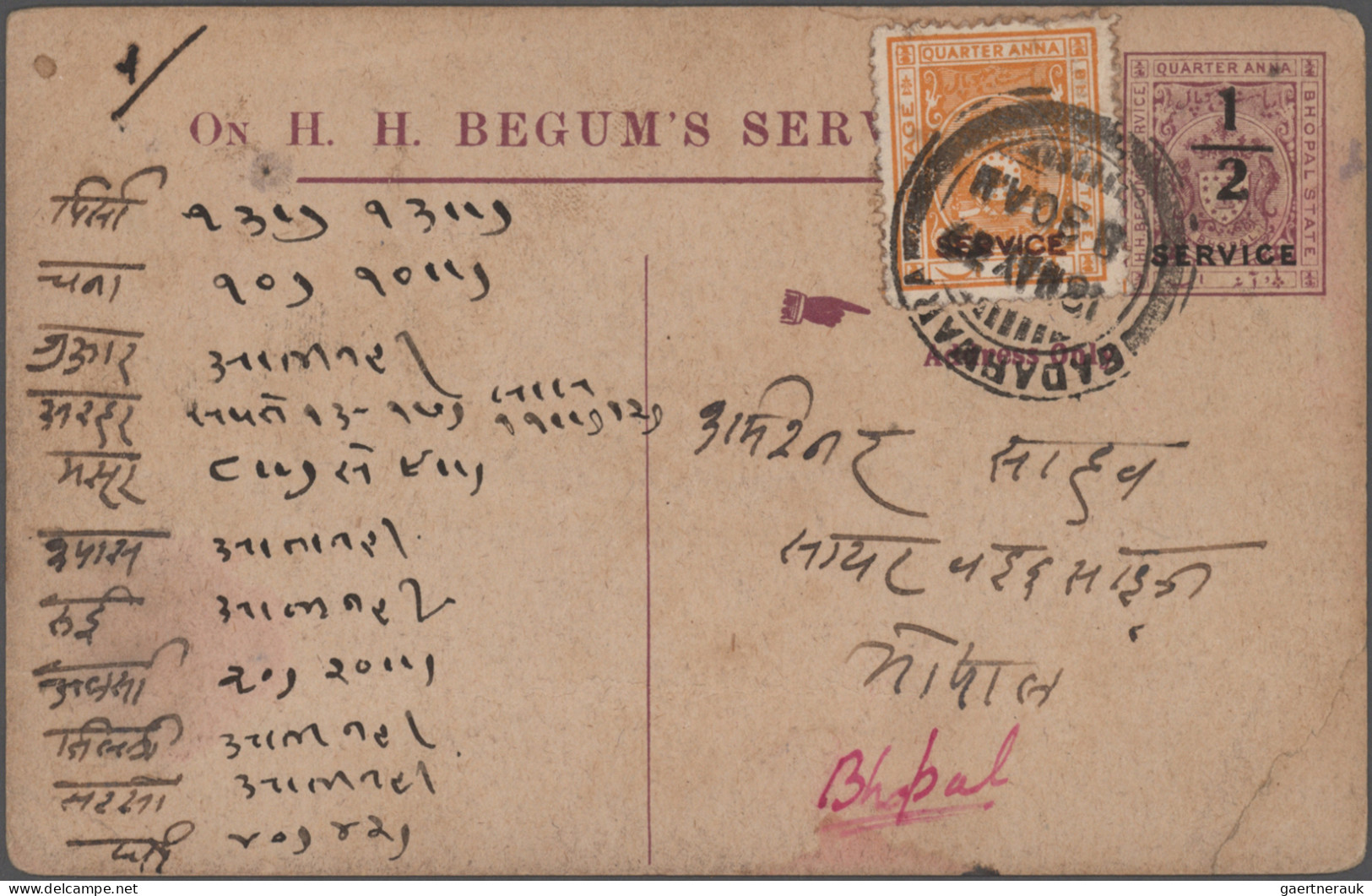 India - Feudal States: 1877/1950 "Postal Stationery of the Feudatory States": Sp