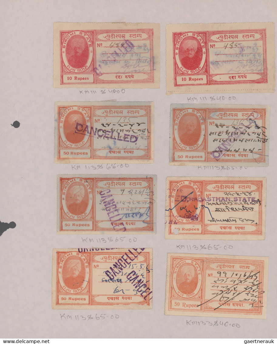 India - Feudal States: 1880/1940's ca.- "The Court Fee & Revenue Stamps of the P