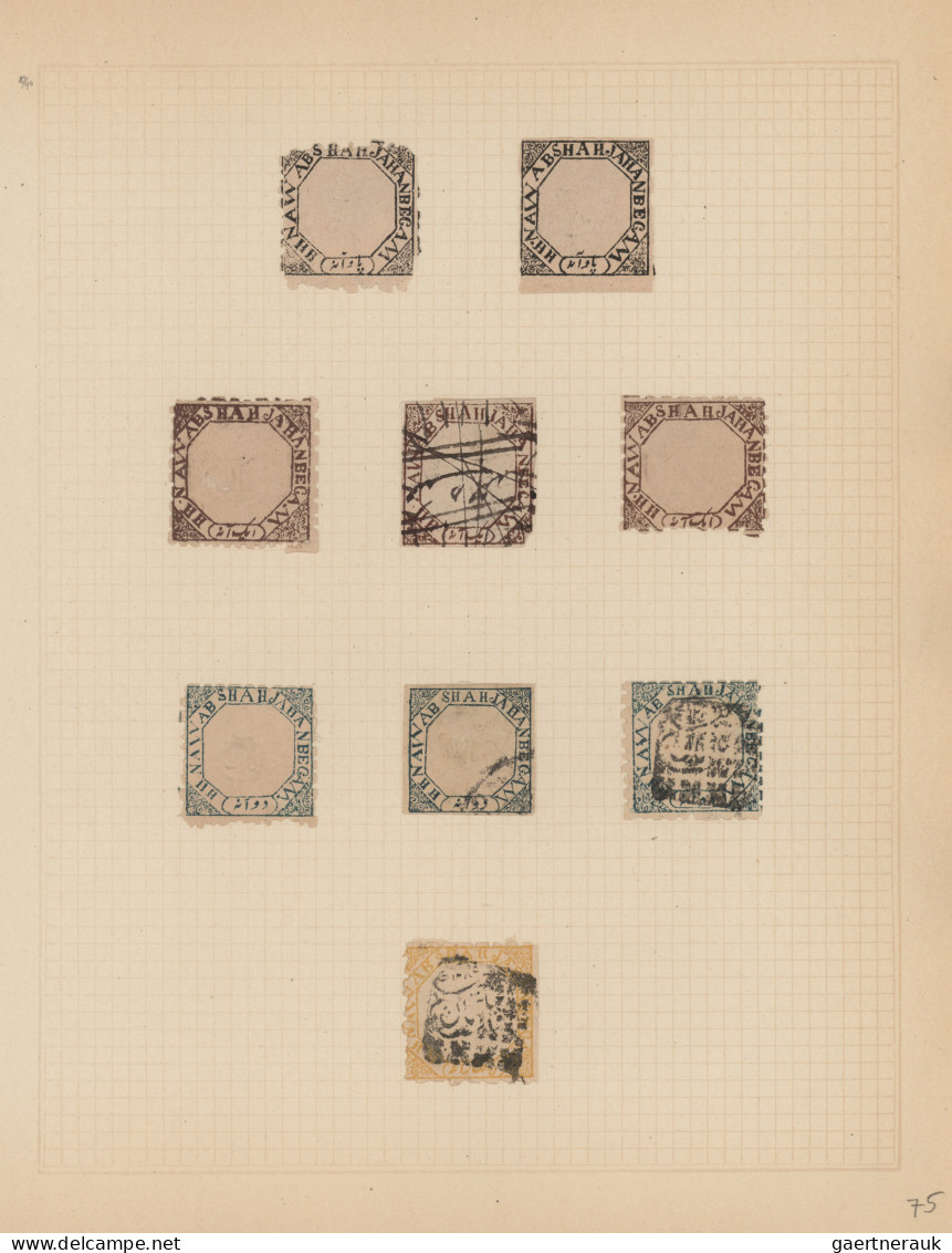 Bhopal: 1878/1908 Ca.: Collection Of About 100 Stamps, Unused And Used, Plus Six - Bhopal