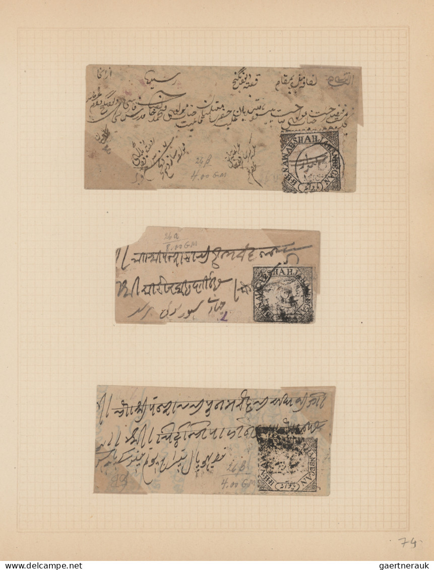 Bhopal: 1878/1908 ca.: Collection of about 100 stamps, unused and used, plus six