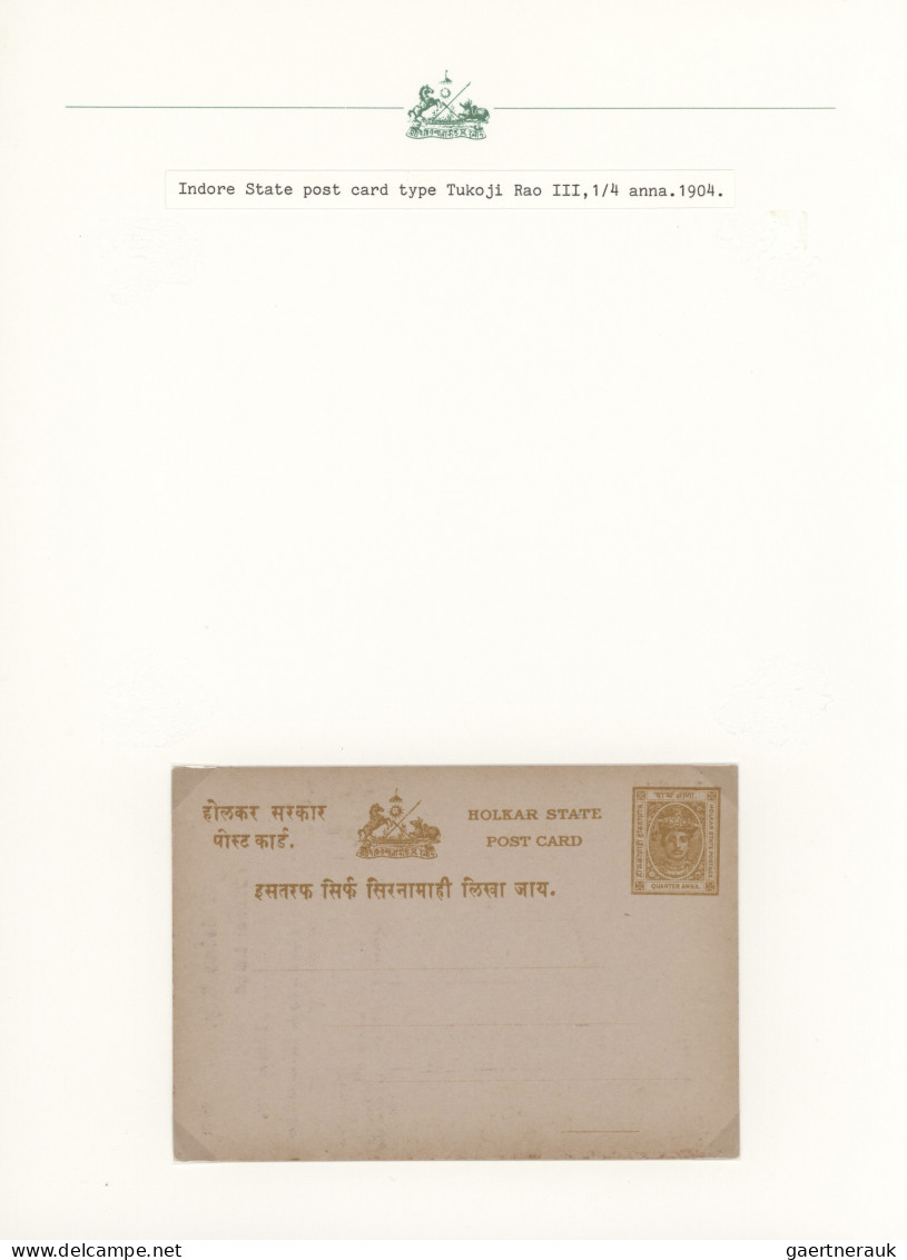 Indore: 1894/1930 (ca.), collection of 31 entires, arranged on written up album