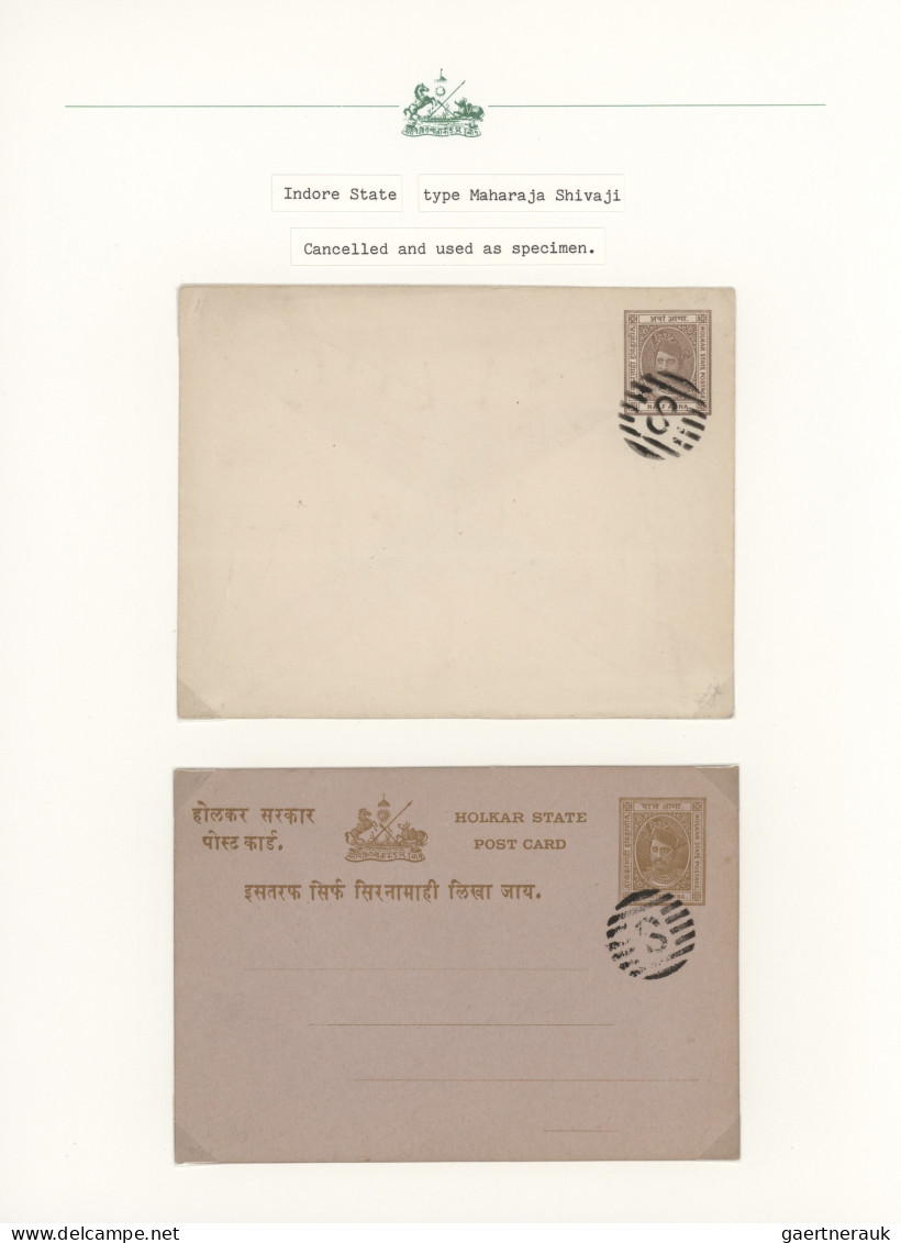 Indore: 1894/1930 (ca.), collection of 31 entires, arranged on written up album