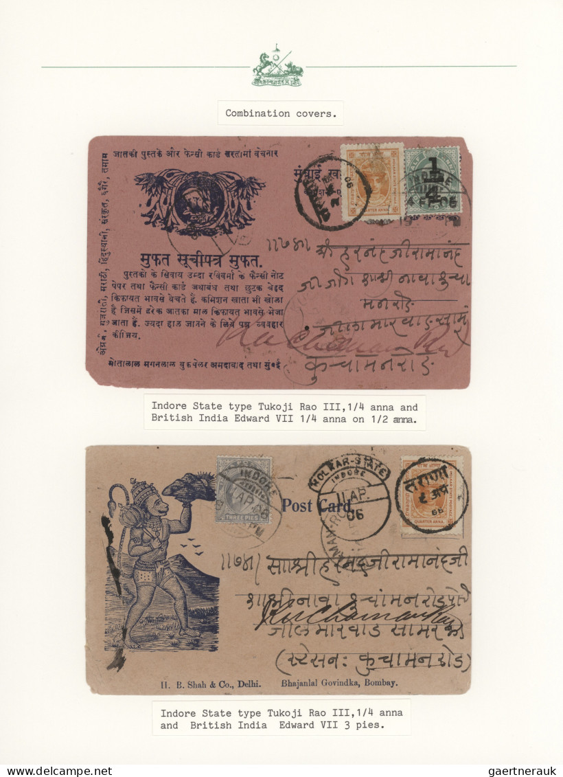 Indore: 1894/1930 (ca.), collection of 31 entires, arranged on written up album