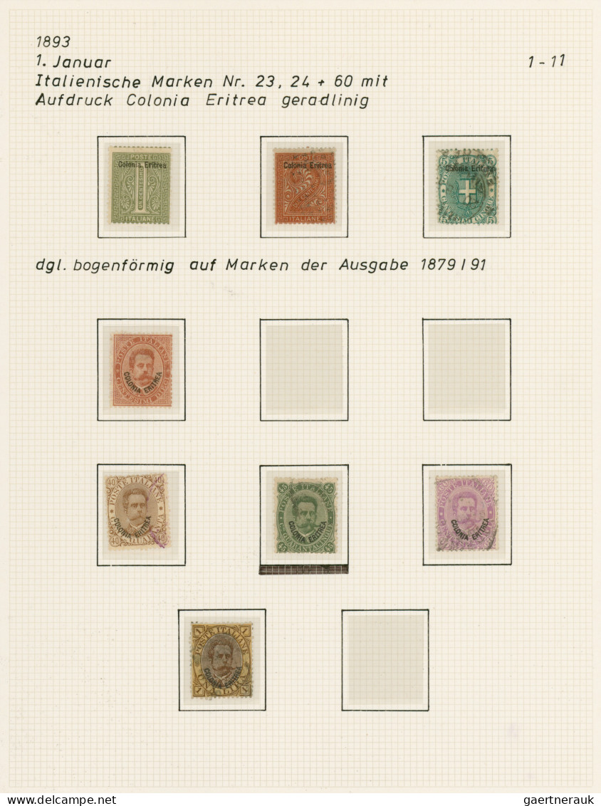 Italian Eritrea: 1893/1940's: Collection Of Mint And Used Stamps Plus Covers Fro - Eritrea