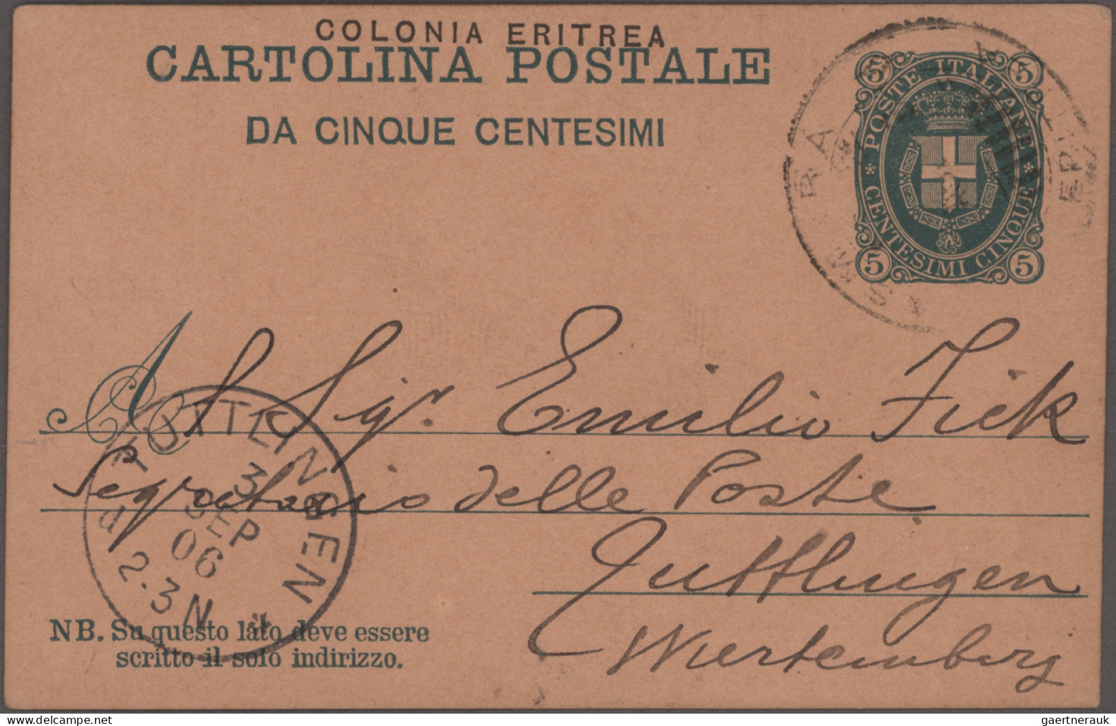 Italian Eritrea - Postal Stationery: 1893/1905 Four Postal Stationery Cards And - Erythrée