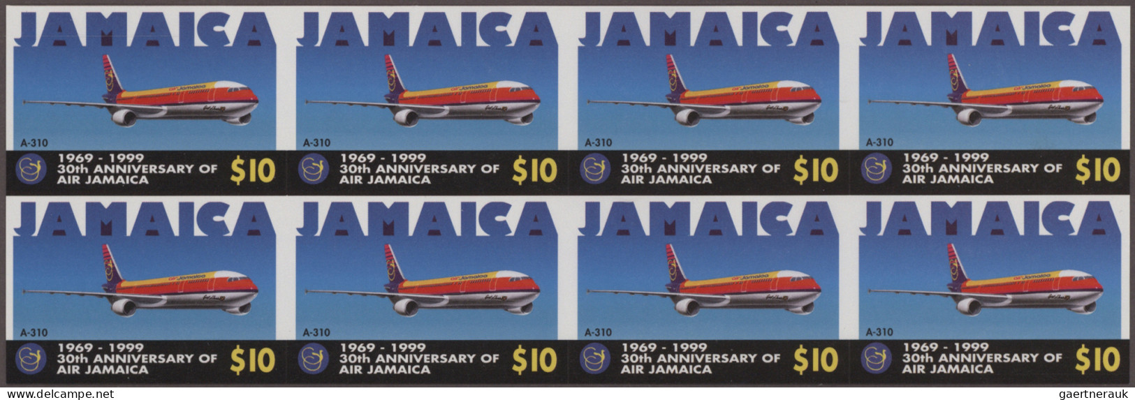 Jamaica: 1995/2008. Collection containing 1811 IMPERFORATE stamps (inclusive som