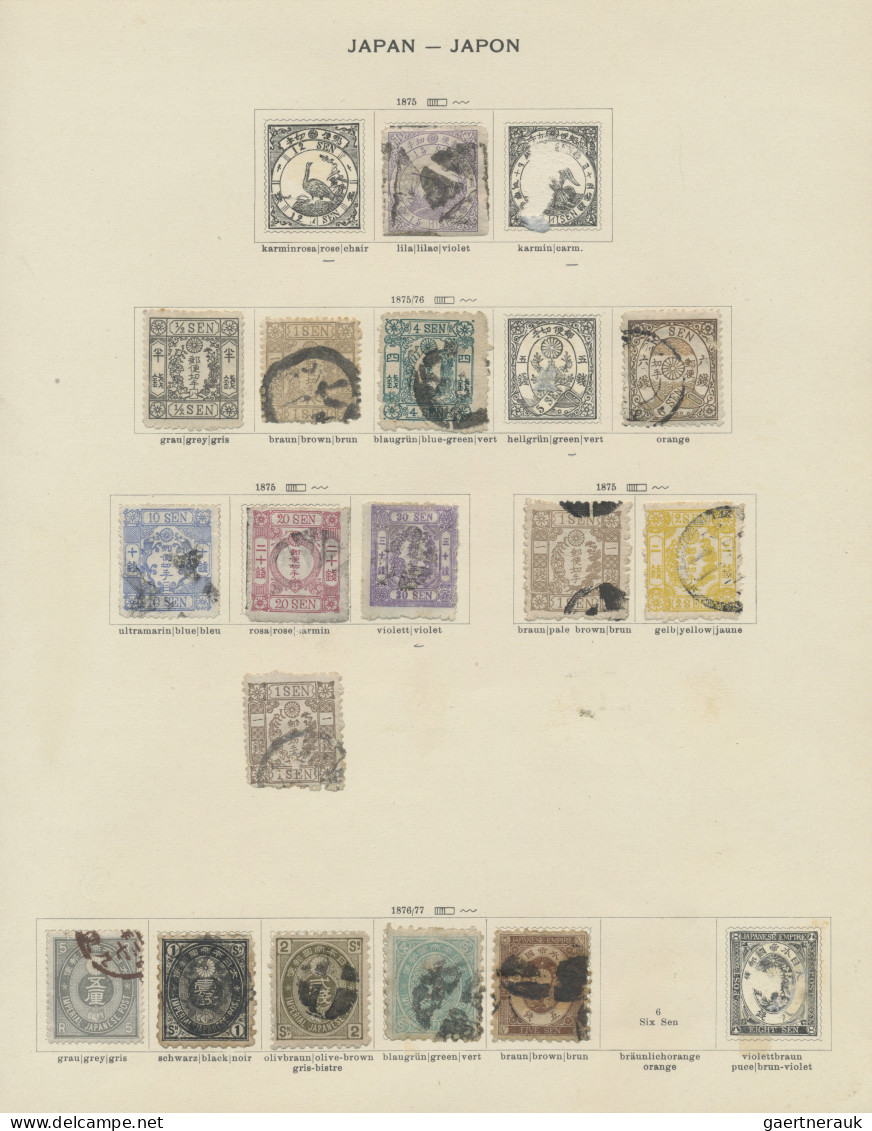 Japan: 1872/1934, Collection Of Mostly Used On Old Pages, With Solid Cherry Blos - Other & Unclassified