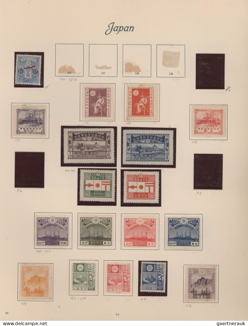 Japan: 1872/1944, mint inc. some MNH and used collection, double collected, on b