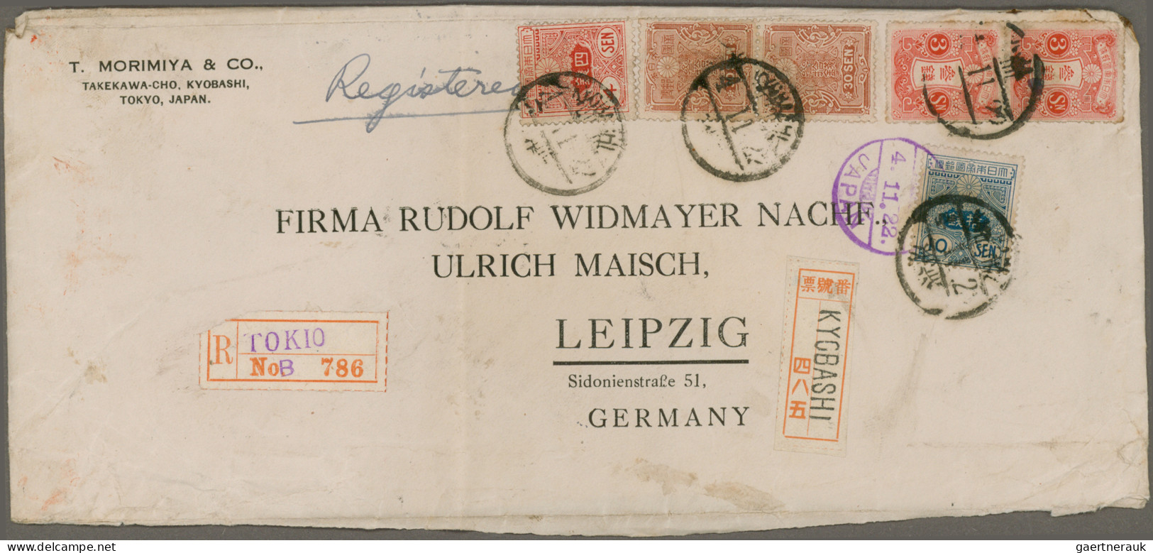 Japan: 1876/1935, Part Of 1921/22 Morimiya&Co. Correspondence To Leipzig/Germany - Sonstige & Ohne Zuordnung