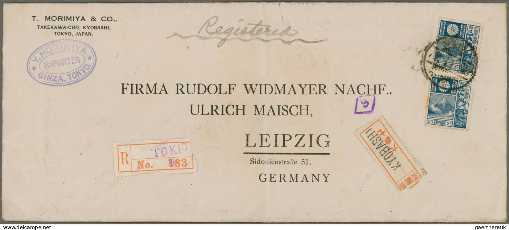 Japan: 1876/1935, Part Of 1921/22 Morimiya&Co. Correspondence To Leipzig/Germany - Altri & Non Classificati