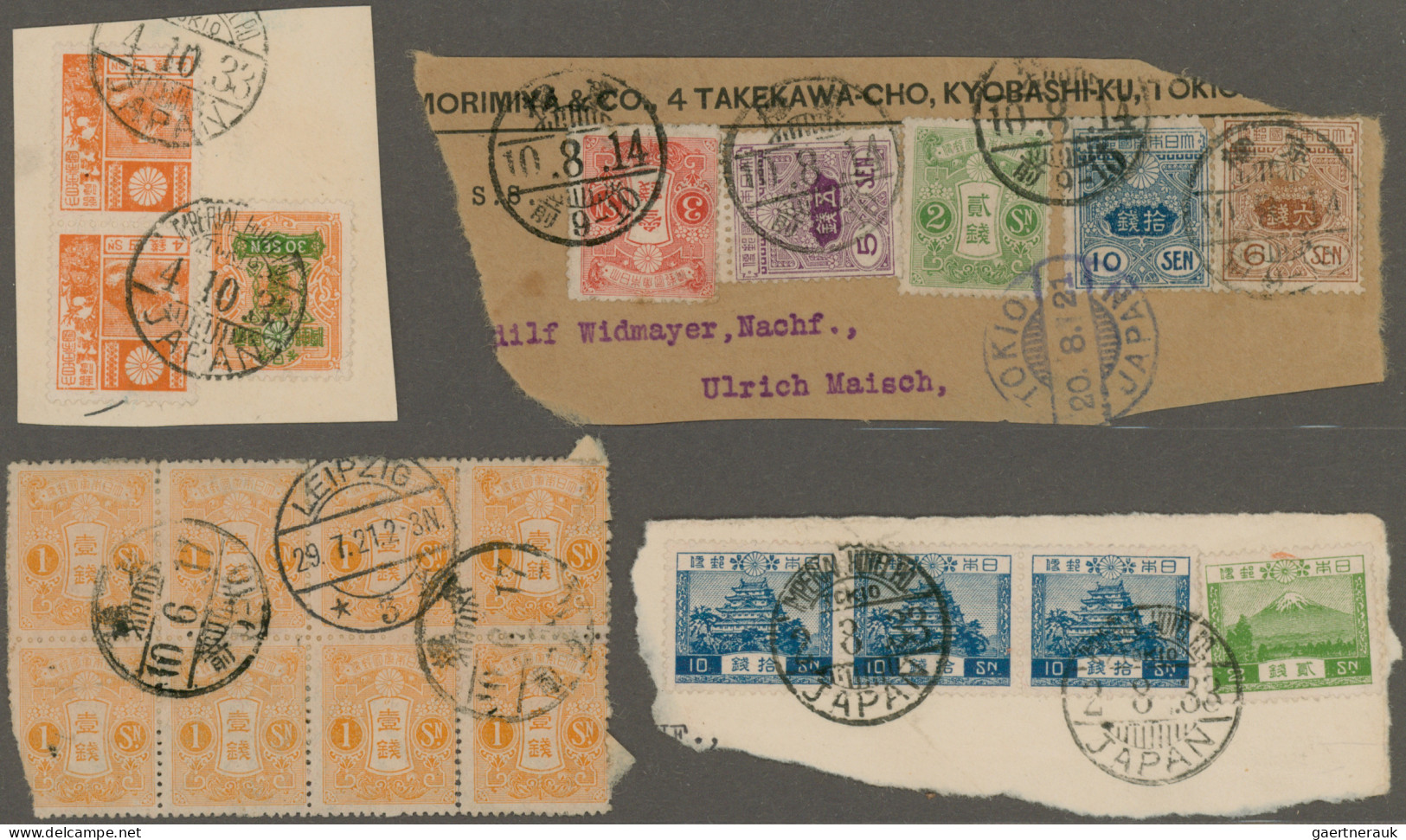 Japan: 1876/1935, Part Of 1921/22 Morimiya&Co. Correspondence To Leipzig/Germany - Altri & Non Classificati