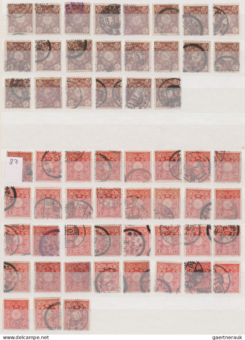 Japan: 1876/1937, apprx 3500 stamps with about 1800 Kobans, good variety of post