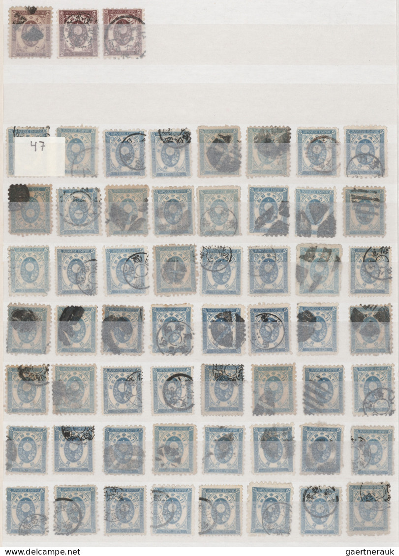 Japan: 1876/1937, apprx 3500 stamps with about 1800 Kobans, good variety of post