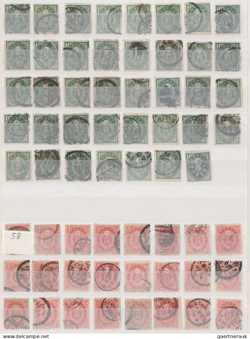 Japan: 1876/1937, apprx 3500 stamps with about 1800 Kobans, good variety of post