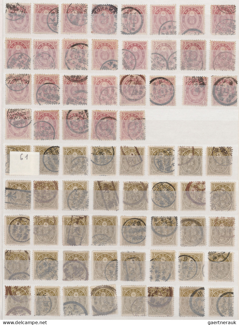 Japan: 1876/1937, apprx 3500 stamps with about 1800 Kobans, good variety of post