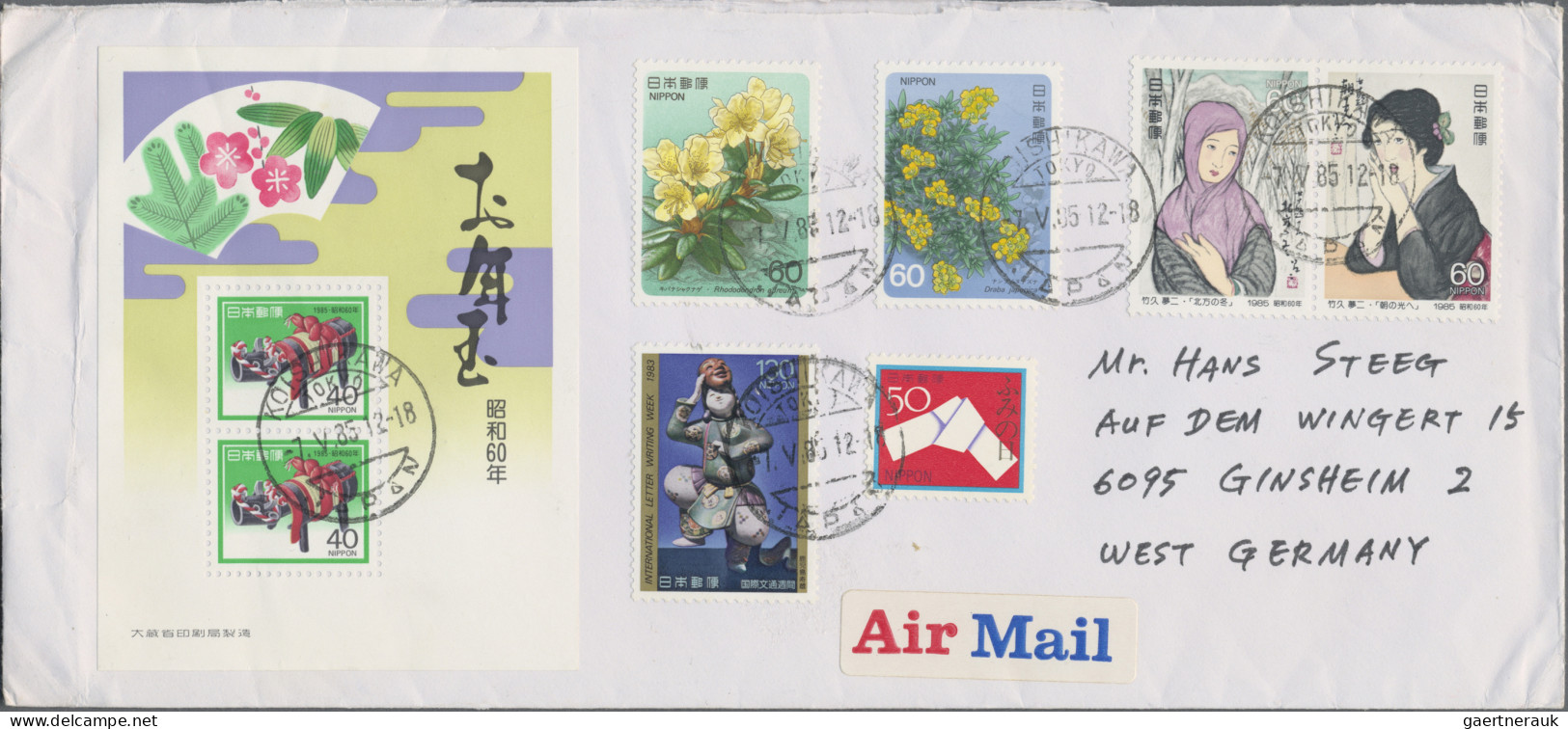 Japan: 1956/2022, Several 100 Covers With Commemoratives To Germany, Many To Phi - Otros & Sin Clasificación